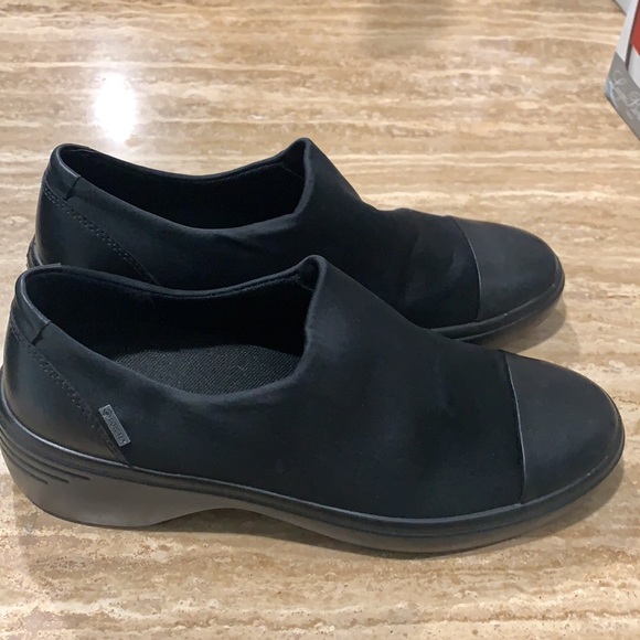 Ecco Soft 7 Black Wedge Slip On Shoes - Picture 2 of 5